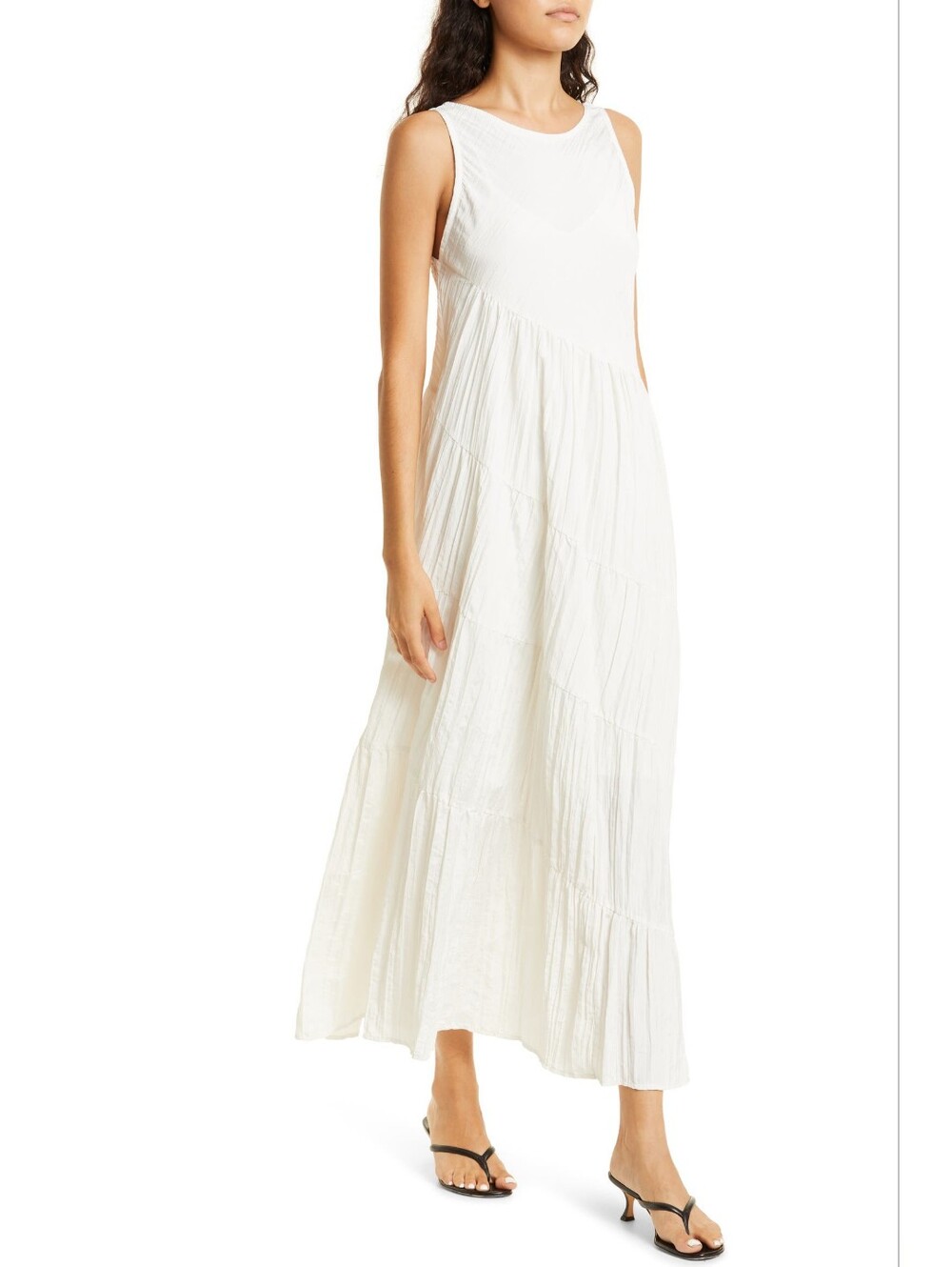 Asymmetric Tiered Maxi Dress